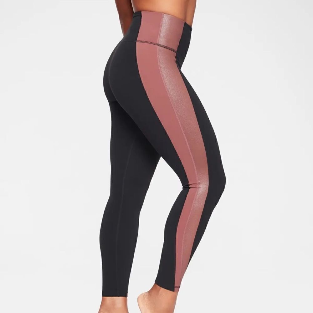 Athleta Salutation Colorblock Asym 7/8 Powervita tight yoga/fitness pant